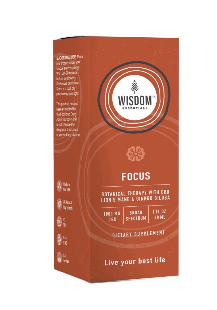 Wisdom Essentials FOCUS CBD formula for cognitive enhancement